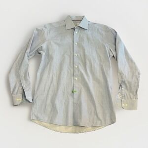 Eton Contemporary Fit Mens Dress Shirt 15.5 / 39 Blue Floral Medallion Pattern